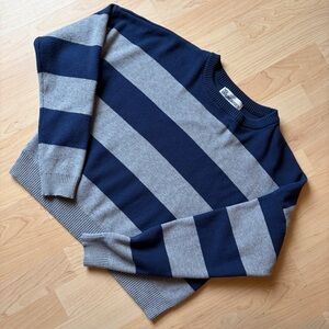 Navy and Gray Striped Sweater